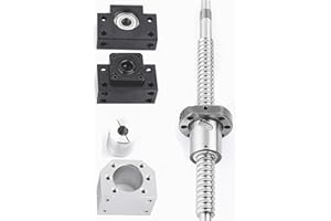 BUVVTPU 550mm/21.65inch Ball Screw RM/SFU1605 (Diameter 16mm, Lead 5mm) with Metal Ball Screw Nut, BK/BF End Supports and Ball NUT HOUSINGS CNC Parts for DIY CNC Machine and 3D Printer (RM/SFU1605)