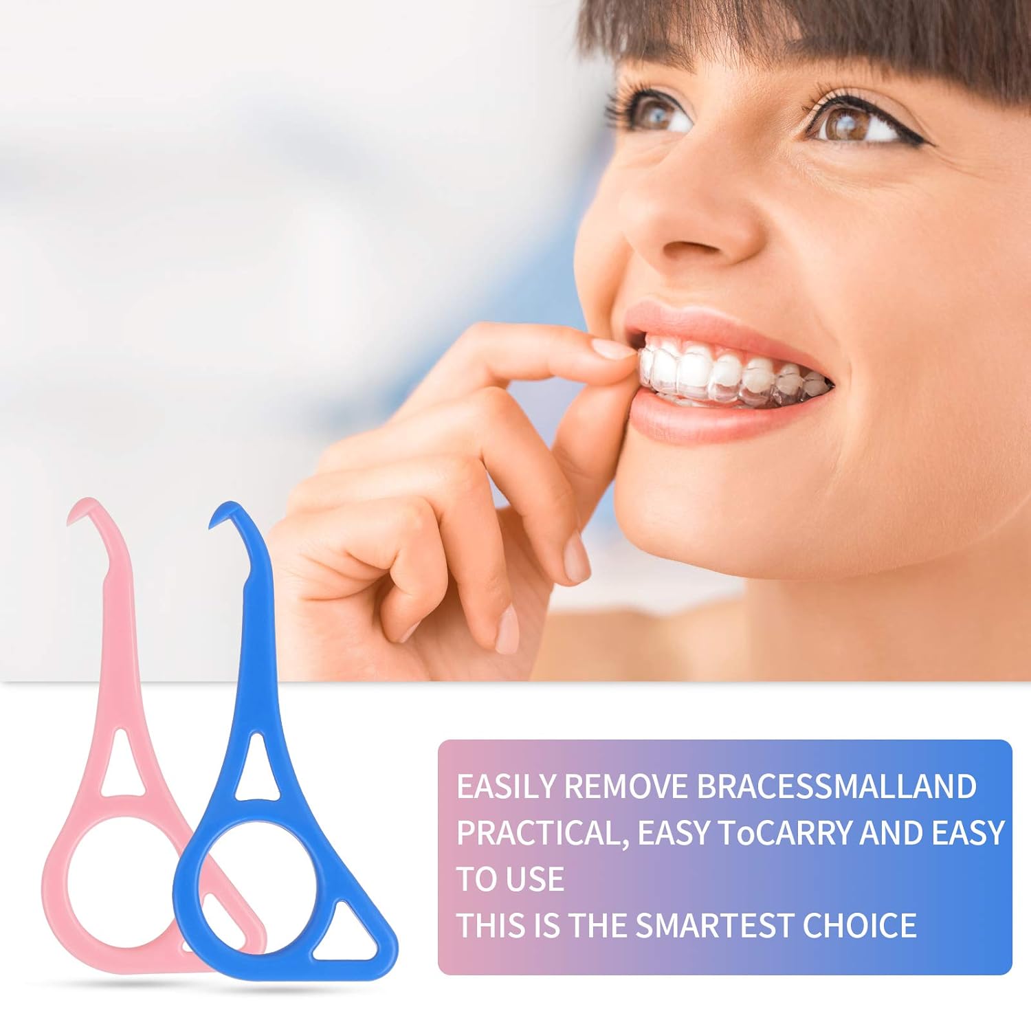Clear aligner removal tool-invisible removable braces, invisible aligner remover-aligner remover-fixer remover (pink4 pieces) : Beauty