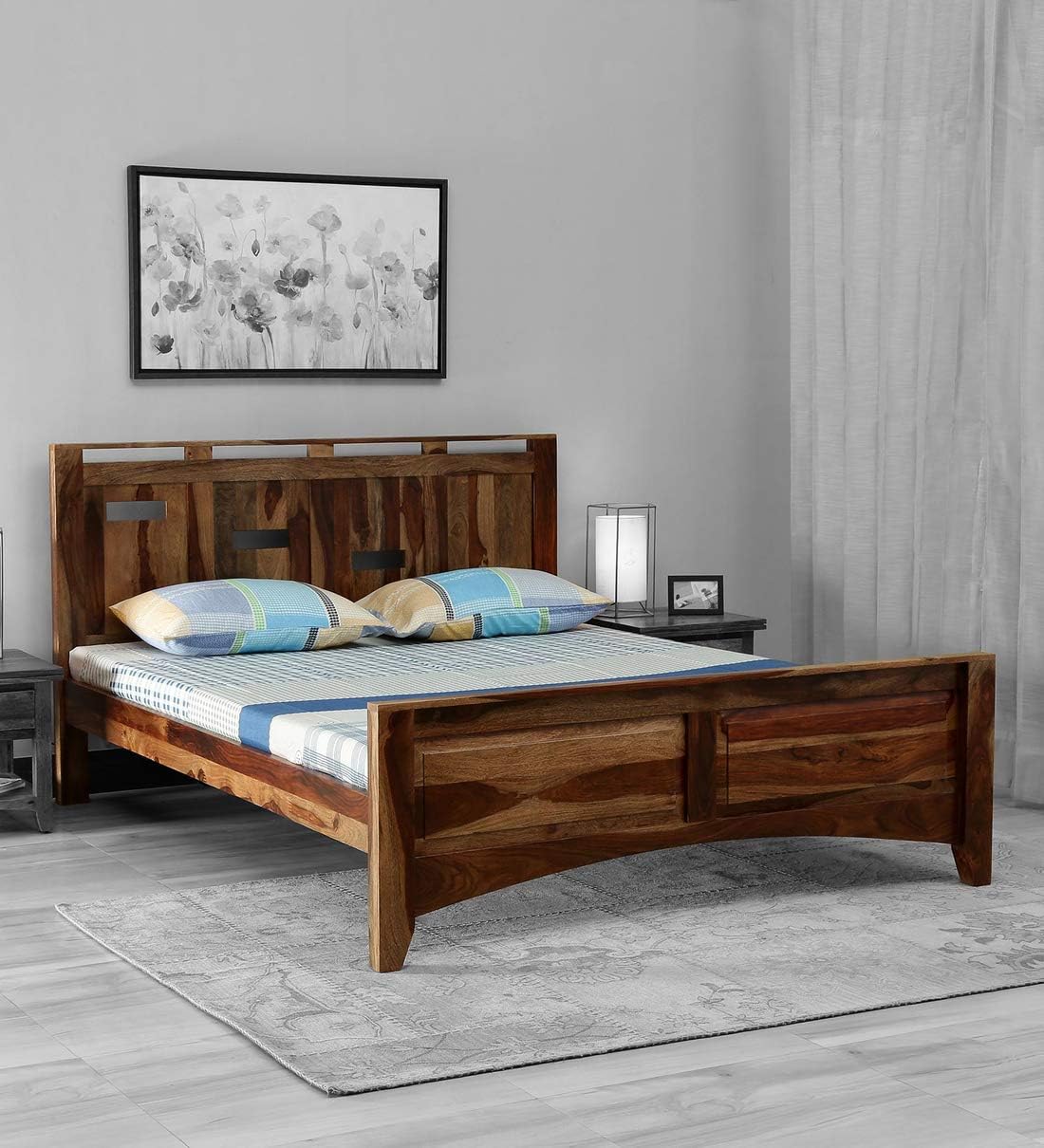 Woodsworth by Pepperfry Biscay Solid Wood King Size Bed Without