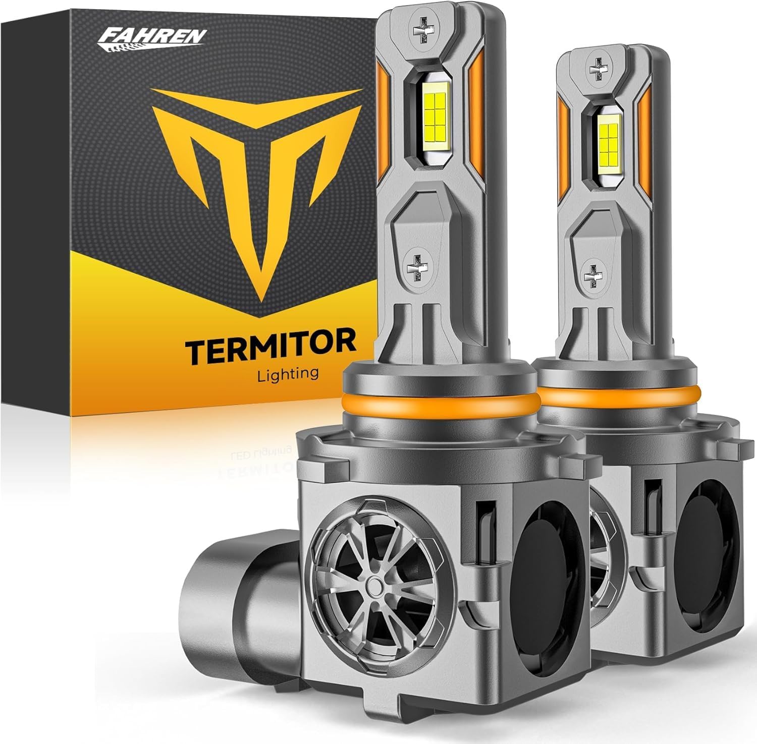 Termitor Upgraded 9005/HB3 LED Bulbs, 85,000LM 12X Ultra-Brighter, 6500K Cool White, 1:1 Halogen Size Driving Light, Plug-N-Play, IP68 Waterproof, Pack of 2 Image