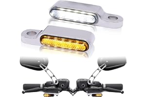 Rich Choices Handlebar LED Turn Signals Mini Motorcycle Blinkers Front Running Light Universal Compatible with Harley Sportster Dyna Honda Shadow Kawasaki Vulcan Yamaha V-Star Road Star