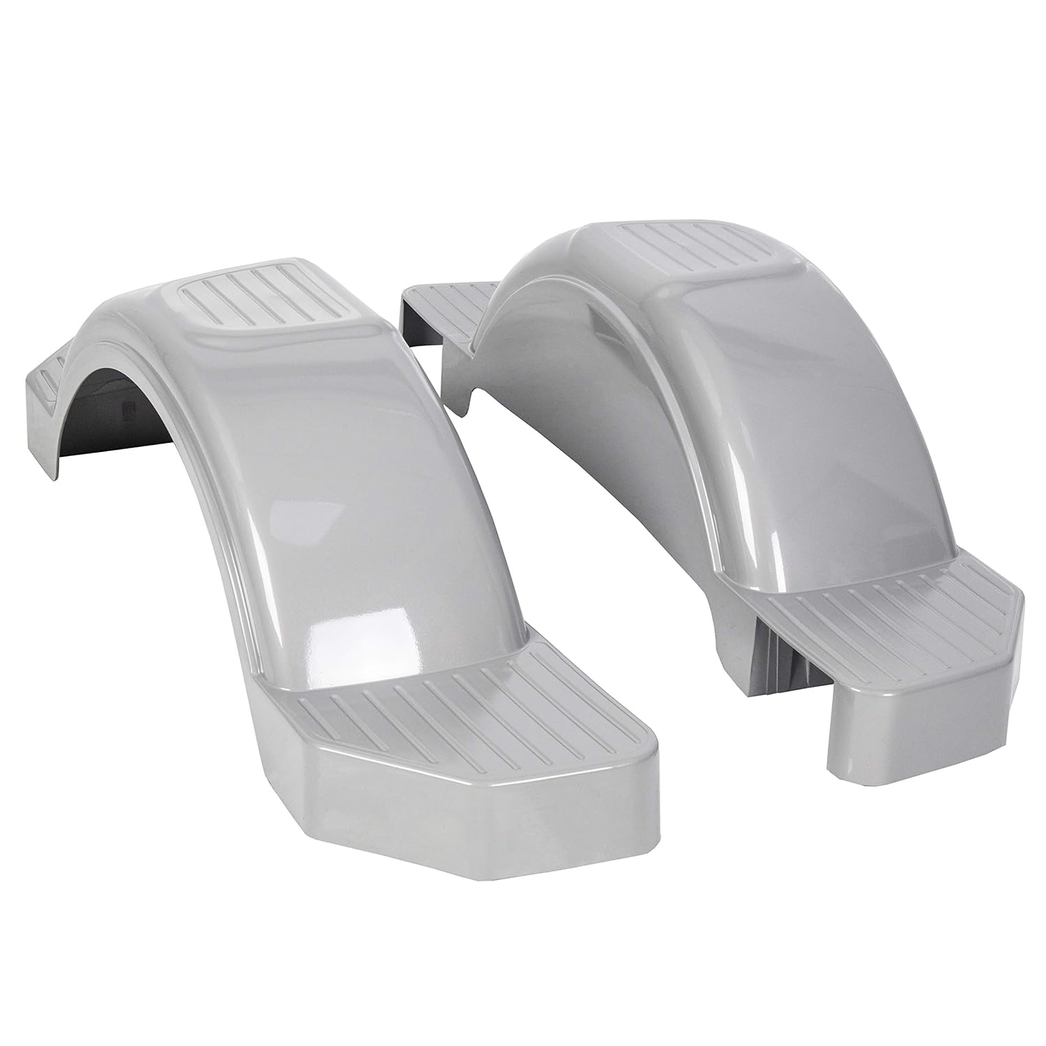 TWO SET OF 2 FULTON SINGLE AXLE TRAILER FENDERS 14 WHEELS TIRES SKIRT