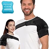 KONSEDIK Compression Recovery Shoulder Brace Immobilizer for Torn Rotator Cuff,AC Joint Pain Relief,Dislocation,Arm Stability,Injuries,Tears,Adjustable Fit Supports for Men&Women(Black, Large)