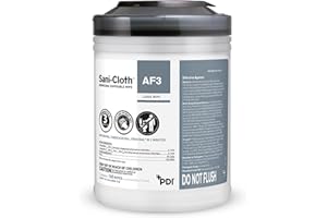 PDI Sani-Cloth AF3, Surface Disinfecting Wipes, Fragrance Free, Alcohol-Free, Large Canister, 160 Wipes