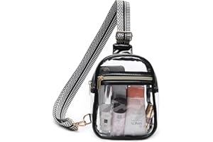 Bunnychill Clear Sling Bag - Stadium Approved Fanny Pack for Women & Men - Transparent Crossbody Bag with Adjustable Guitar Straps for Sports, Beach, Events, Concerts, Festivals