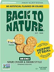 NEW Back to Nature Sour Cream & Onion Style Mini Seasoned Crackers, Non-GMO, Plant-Based Snack Cracker, Snack Happy, 5 oz Box