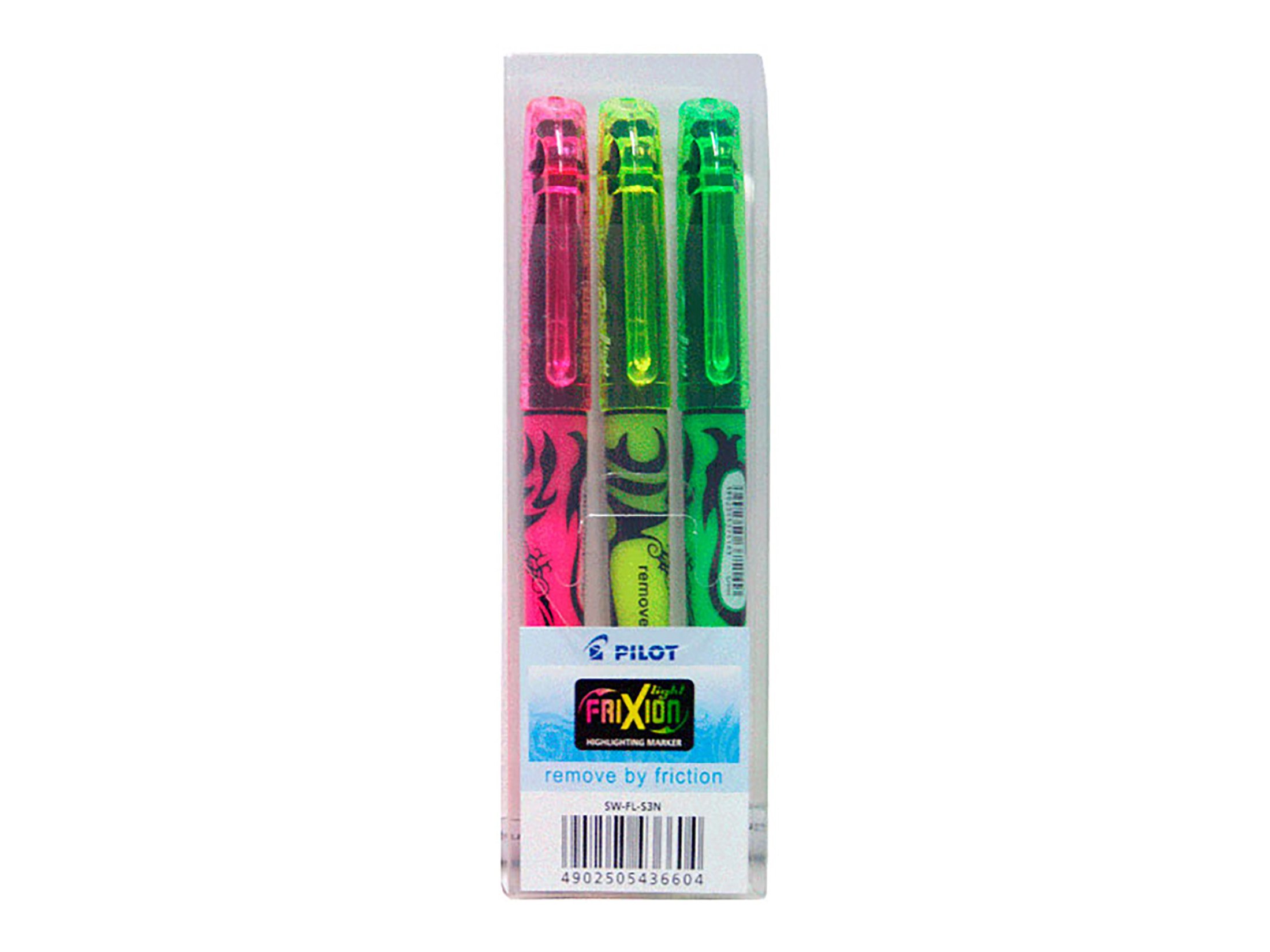 Pilot Frixion Light Highlighter Medium Tip Yellow/Pink/Green