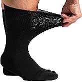 Viasox EasyStretch Diabetic Crew Socks for Men & Women, Non Binding Neuropathy Socks