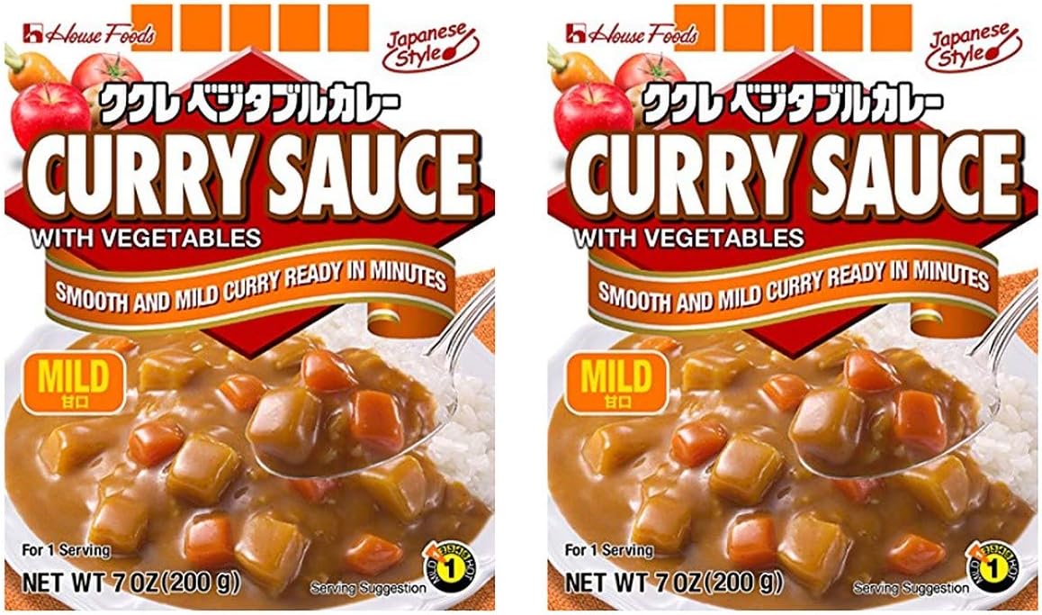 House Foods Curry Sauce with Vegetables Mild (2 Pack, Total of 14oz)