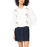 Vince Camuto Women's Short Sleeve Collar Button Down Top