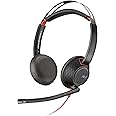 Poly Blackwire 5220 USB-A Wired Headset (Plantronics) - Flexible Noise-Canceling Boom Mic - Ergonomic Design - Connect to PC/Mac, Mobile via USB-A or 3.5 mm - Works w/Teams, Zoom - Amazon Exclusive