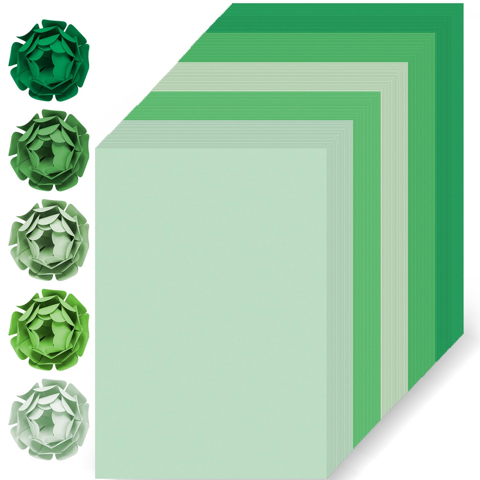 Photo 1 of 100 Sheets Green Colored Cardstock Thick Paper, 5 Colors Assorted Blue Colored Card Stock Paper 65lb/180gsm Perfect for Festive Decor DIY Greeting Cards Arts and Crafts