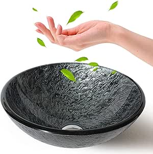 LONGSAND Lavabo del Recipiente del baño Lavabo artístico sobre el