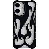Emylisa Heat Dissipation for iPhone Case, Solid Color Hollow Flame Matte Soft Phone Case (Black,for iPhone 14)