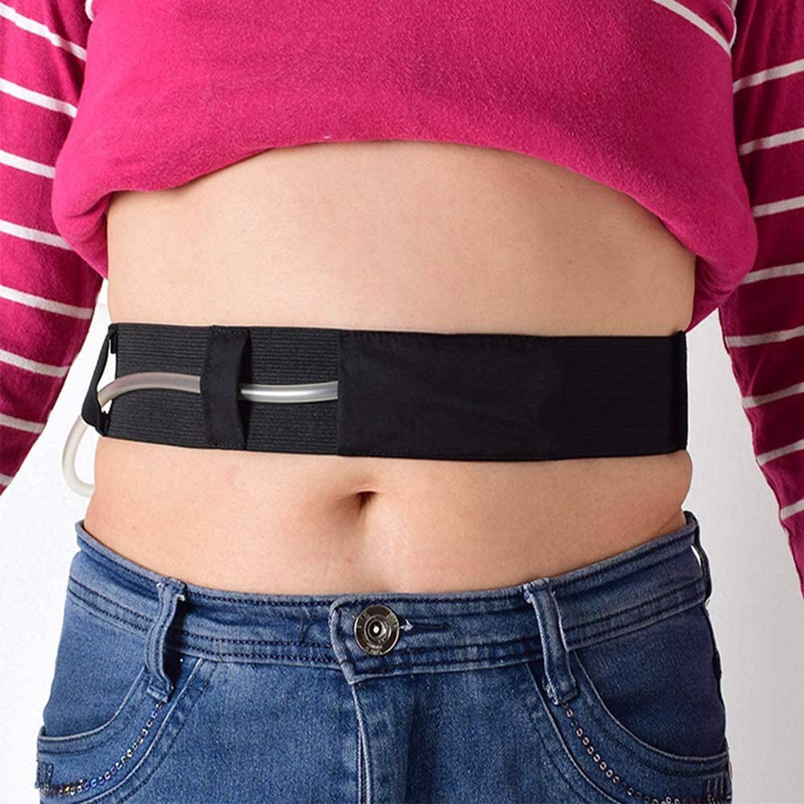 Photo 1 of Breathable Peritoneal Dialysis & PEG Feeding Tube Holder Belt – Adjustable Stretch Abdominal Support for G-Tube, Feeding Tube Supplies (Medium)