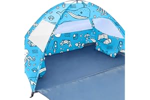 ANJ OUTDOORS Ocean World 2 in 1 Beach Tent/Indoor Tent for Kids, Babies, Toddlers, and Family | UPF 50+ UV Protection, PU800 Waterproof 3-4 Person Sun Shelter Sun Shade | Baby Beach Tent, Baby Tent for Beach