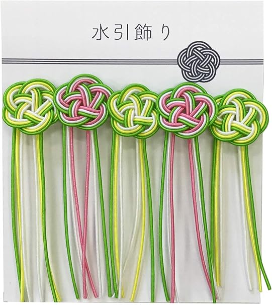 Amazon 水引飾り 絹巻 平梅 結び プレゼント飾り メッセージ飾り しおりなど グリーンミックス 水引 文房具 オフィス用品
