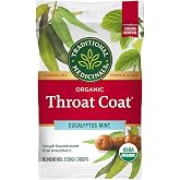 Traditional Medicinals Organic, Throat Coat Lozenges, Eucalyptus Mint with Menthol - Herbal Cough Drops, Helps Soothe Sore Throat &amp; Relieve Cough - Non-GMO, Stimulant-Free - 16 Count