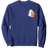 Ghost Halloween, Ghost With Energy Drink Fall Tee (Pocket) Sweatshirt