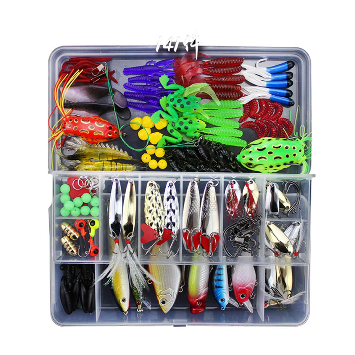 LEAMALLS 141pcs Fishing Lures Artificial Bait Fishing Hooks, Sports Outdoors Lure Kits