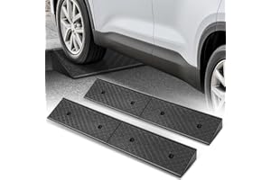 Auto Dynasty Rubber Curb Ramps, 3" Lift Height Curbside Driveway Ramp, 4410 LBS/2T Capacity Sidewalk Curb Ramp for Cars Trucks Bikes Motorcycles Wheelchairs, 2 Pack