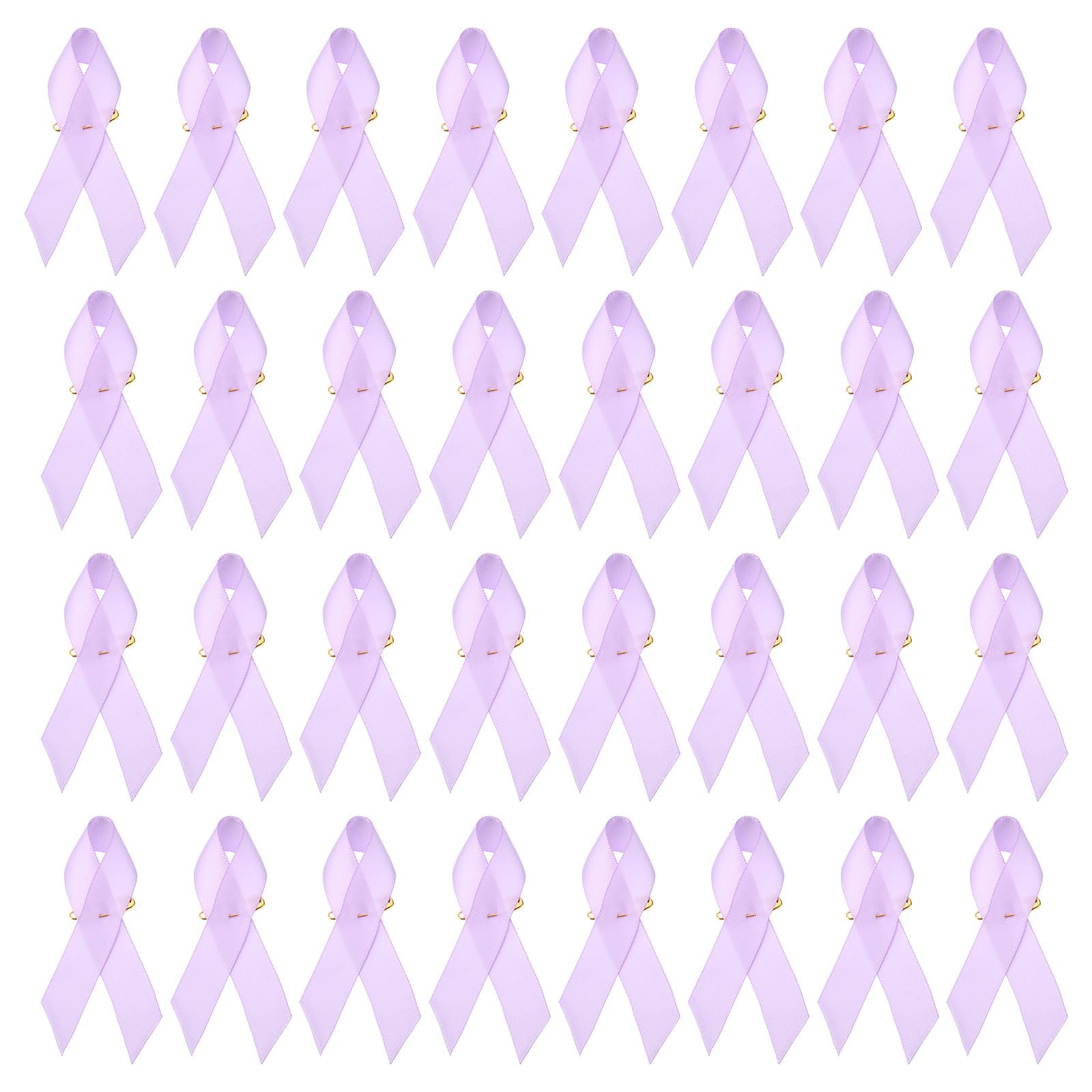 PATIKIL 50 Pieces Lavender Polyester Ribbon Satin Pins, Awareness Ribbon Satin with Safety Pins
