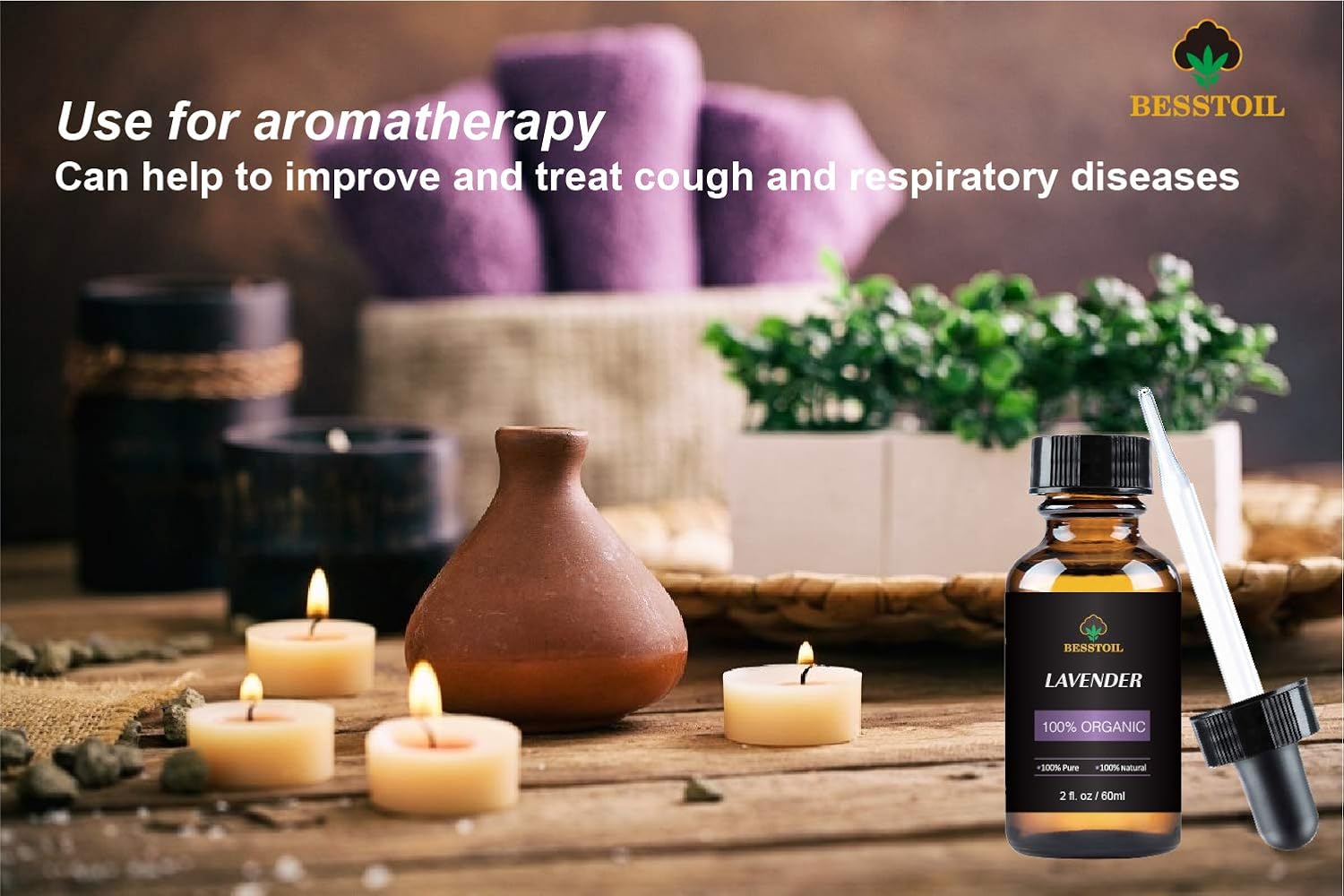 Organic Lavender Essential Oil, 100% Pure, Natural, Non-GMO, Therapeutic Grade for Aromatherapy Diffuser - Image 4