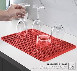 Silicone Dish Drying Mat, Non-Slip Easy Clean Sink