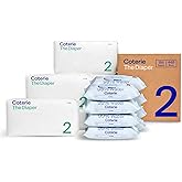 Coterie Baby Wipes + Diapers Kit, Size 2 Diapers (186 Count) & 8 Pack (448 Count) Baby Wipes with 99% Water, Plant Based Materials, Hypoallergenic for Sensitive Skin, Baby Essentials