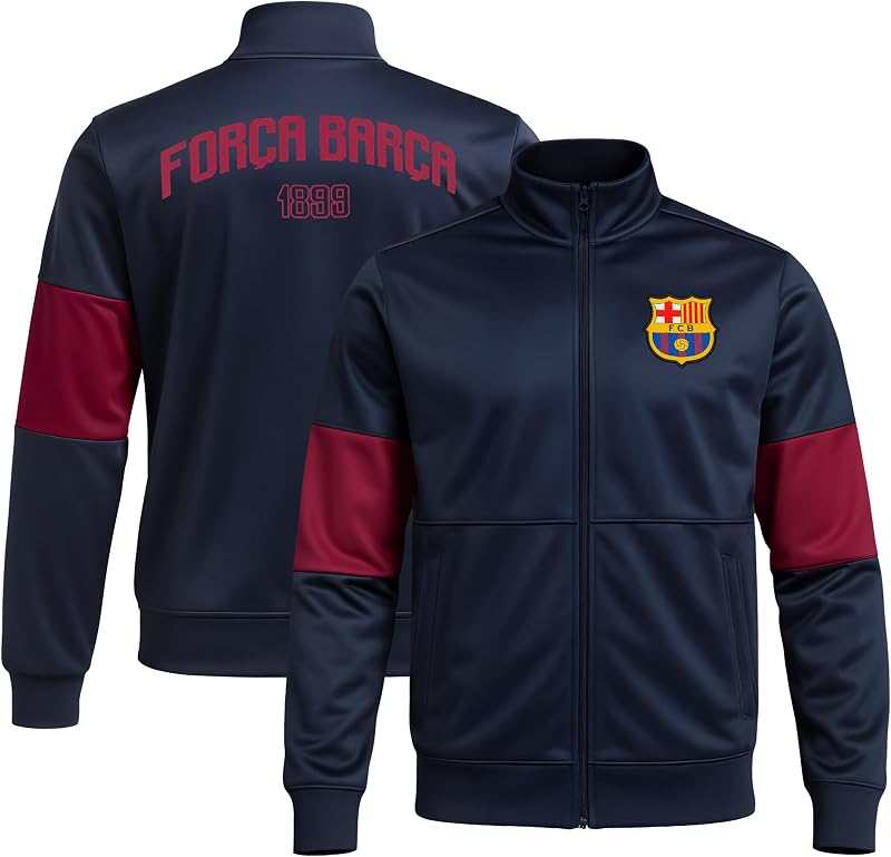 Chaqueta deportiva para hombre FC Barcelona Touchline, Hombre, FC Barcelona Touchline - Chaqueta deportiva para adulto, FCB49TJ-N, azul marino, L