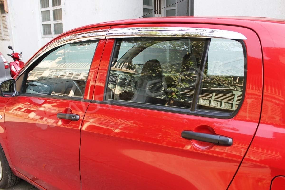 AUTO CLOVER Chrome Wind Deflectors Set for Suzuki Celerio 2014+ (4 pieces) - Image 4
