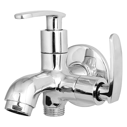 SBD Two Way Bib Cock/Tap Two Way Faucet Made of 100% Brass Chrome Plated