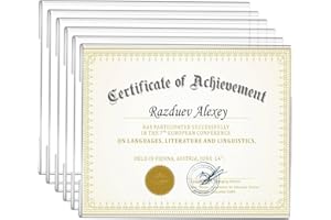 Ludery 8.5 x11 Acrylic Picture Frame Set of 6, Wall Mounting Frame 8.5x11 Clear Certificate Document Frame, Diploma Frames for Wall Display - Horizontal