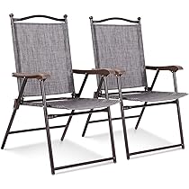 Amazon.com: Giantex Set of 2 Patio Folding Chairs, Outdoor
