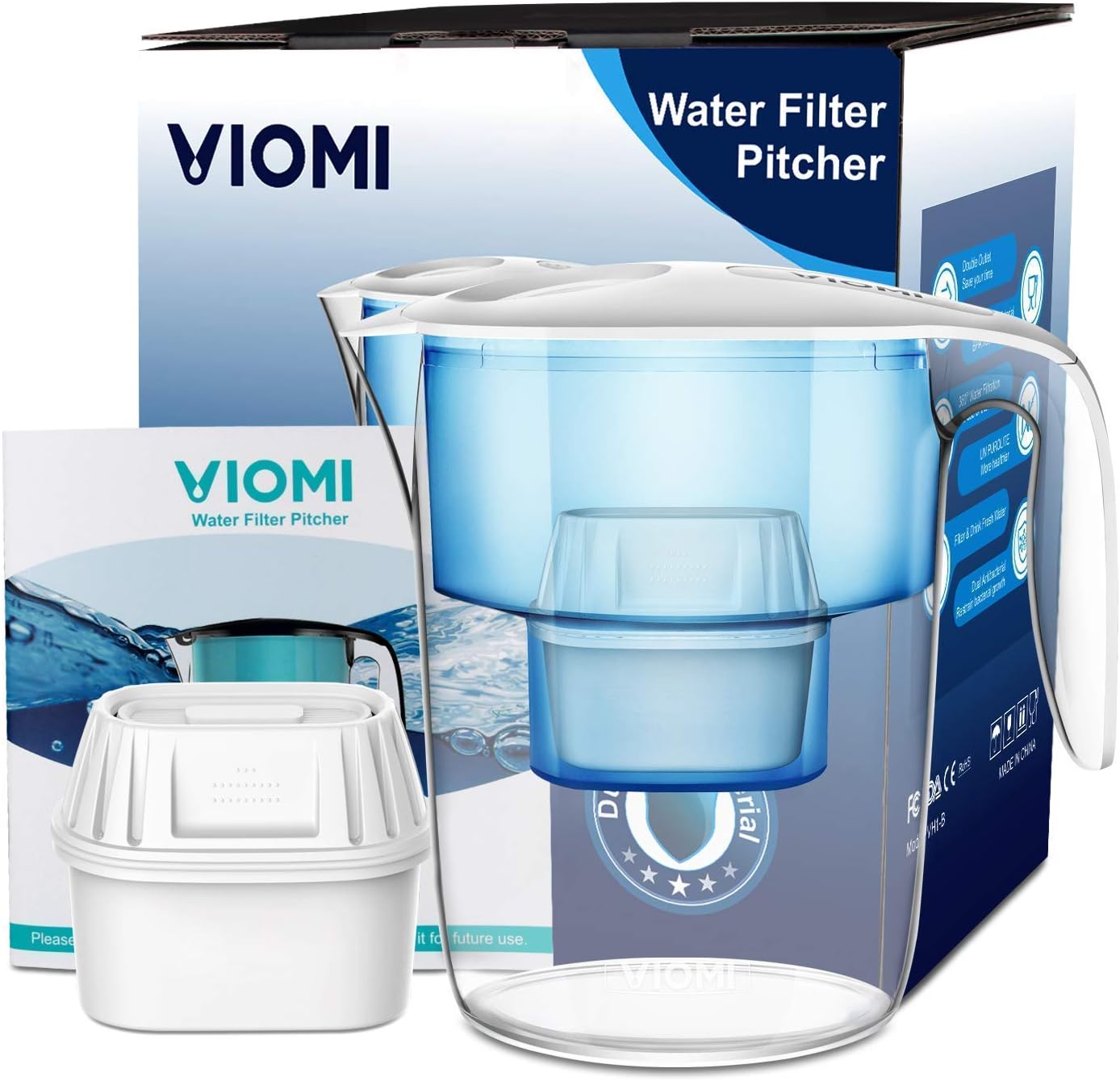 VIOMI Water Filter Jug with Cartridges 7 Stage Filtration BPAFree 3.5L