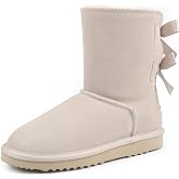 JOY IN LOVE Women's Snow Boots for Winter Mid-Calf high Back Bows