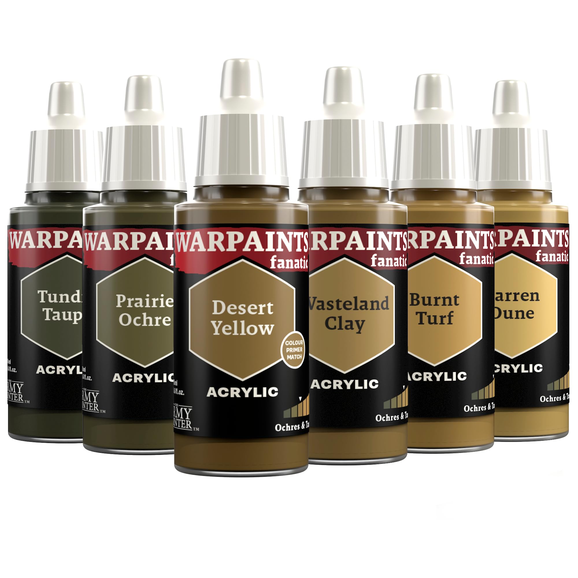 The Army Painter, Warpaints Fanatic Flexible Triad: Ochres & Tans, 6 x 18 ml acrylic paints - Miniature quality hobby paint for Dungeons and Dragons (DnD) & Warhammer Miniatures