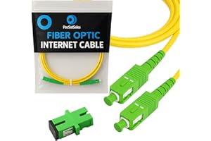 PacSatSales - Fiber Optic Internet Cable - 3ft / 1M SC/APC to SC/APC Single Mode Fiber Optic Cable att & Connector for Replacement or Extension of Home Fibre Internet