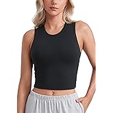 CRZ YOGA Butterluxe Soft Double Lined Tank Tops for Women - Yoga Workout Casual Going Out High Neck Basic Sleeveless Shirt