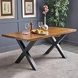 INMOZATA Heavy Duty X Furniture Legs Set of 2 Raw Steel Black DIY Coffee Table view 9