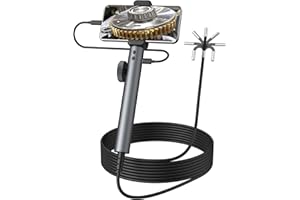 T TAKMLY 6.0mm Two-Way Endoscope, Articulating Industrial Borescope Snake Camera with Light, IP67 Waterproof Video Inspection Scope for Automotive, Aircraft, Pipeline, 3.28Ft