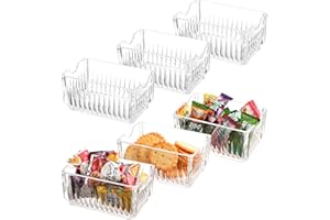 DEAYOU 6-Pack Sugar Packet Holder, Acrylic Tea Bag Organizer for Drawer, Clear Sugar Bag Caddy Container, Small Condiments Pa