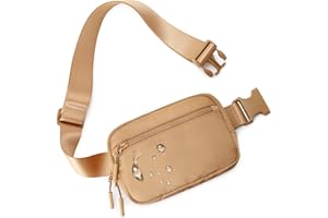 WESTBRONCO Fanny Packs for Women Men, Belt Bag with 4 Zipper Pockets, Fashion Waist Packs, Lightweight Crossbody Bags with Adjustable Strap for Workout/Running/Hiking (Brown)