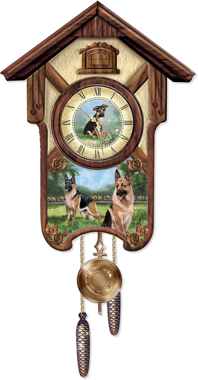 The Bradford Exchange Linda Picken 'German Shepherd' Wall Clock
