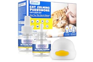 UOCASI Cat Calming Diffuser, 2 in 1 Cat Calming Starter Kit (Diffuser Head + 2pcs 48ml Vial) for 60 Days Use, Cat Pheromones Calming Diffuser Refill, Enhanced Cat Calming Diffuser Kit for Cat Anxiety Relief