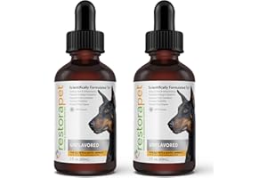 RestoraPet 2-Pack Dog & Cat Unflavored Liquid Multivitamin | Dog Arthritis Pain Relief | Hip&Joint Vitamins for Dogs | Anti Inflammatory Supplement for Dogs & Cats | Organic & Non-GMO, Vet Approved