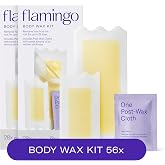 Flamingo Wax Strips for Body Hair Removal (Pack of 2) | Women's Body Wax Kit - Contains 56 Body Wax Strips and 12 Post Wax Cloths