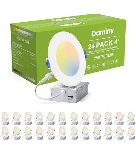 24 Pack 6 Inch LED Recessed Lights With Junction Box - 12W Canless Downlights 6500K Daylight