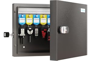 WeHere Key Lock Box Wall Mount, 16 Key Cabinet with Combination Lock & Key Tags, Digital Code Key Organizer Security Storage Lockbox, Key Management for Garage,Office,Holtel,Home