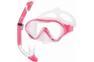 HH HHAO SPORT Snorkeling Gear for Kids with Foldable Silicone Full Dry Snorkel, Kids Snorkel Set Anti Leak Youth Junior Snorkeling Package Diving Mask Soft Tube with Mesh Bag Scuba Swimming Goggles